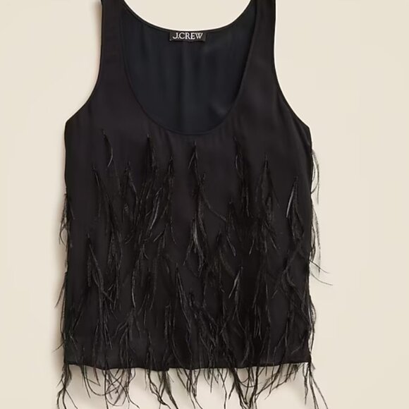J.Crew Feather-Embellished Tank Top in Chiffon NWT - Picture 1 of 3